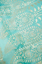 Handwoven Powder Blue Banarasi Katan Soft Silk Saree
