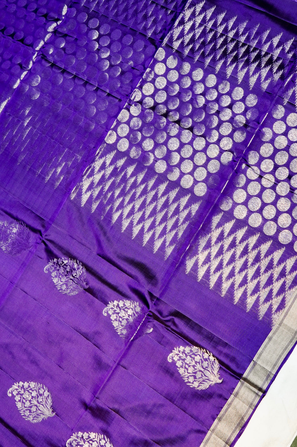 Handwoven Purple Banarasi Soft Silk Saree