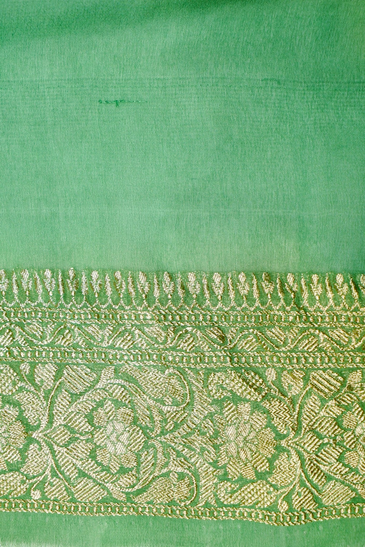 Handwoven Green Banarasi Khaddi Georgette Saree