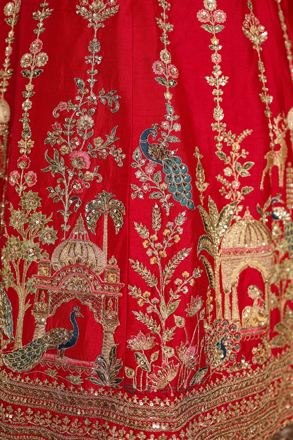 Designer Rani Pink Raw Silk Bridal Lehenga
