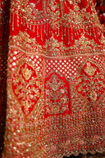 Designer Red Raw Silk Bridal Lehenga