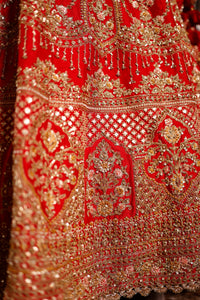 Designer Red Raw Silk Bridal Lehenga