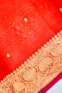 Designer Red Raw Silk Suit