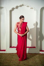 Handwoven Pink Banarasi Crepe Silk Saree