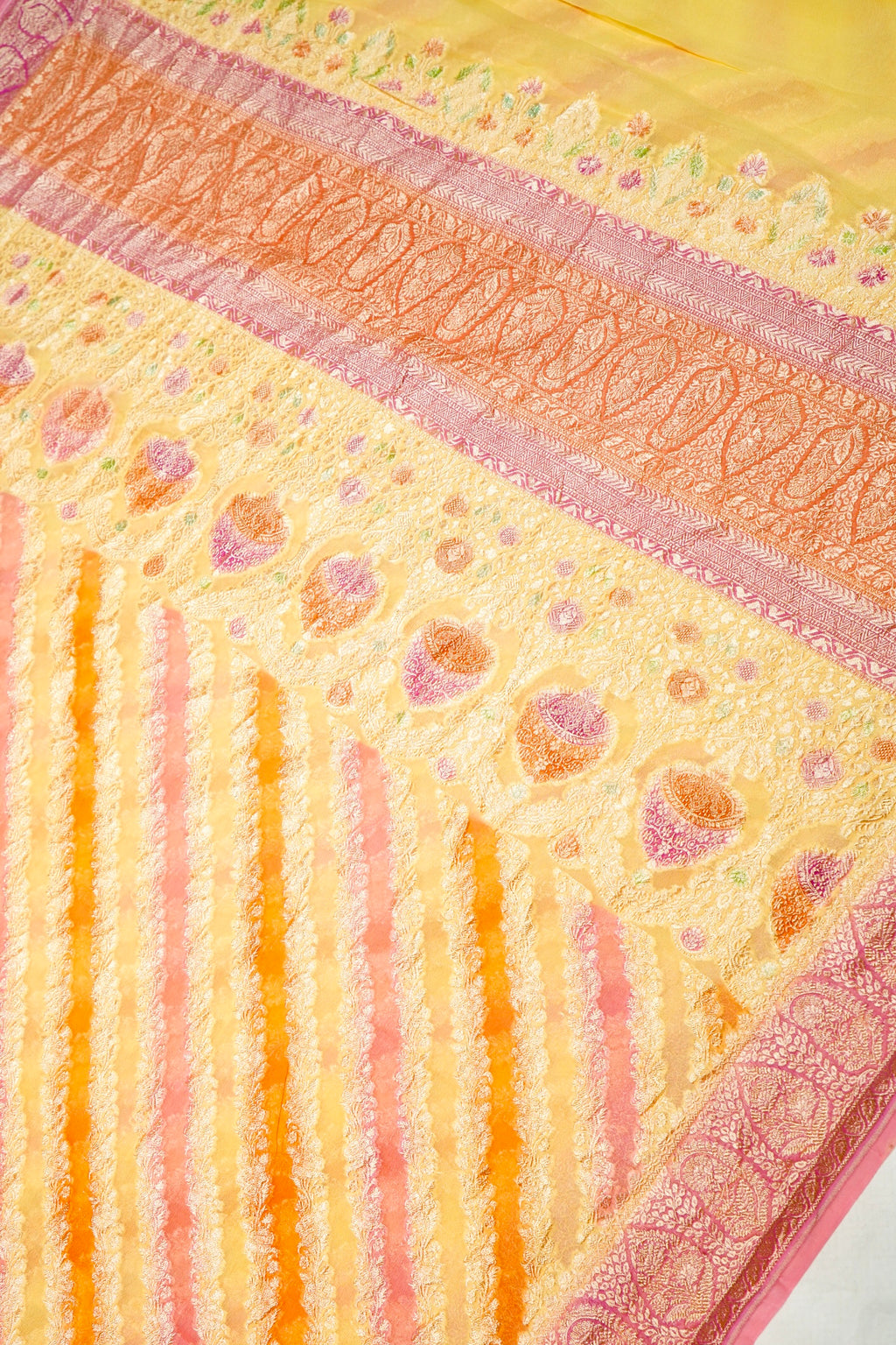 Handwoven Rangkat Banarasi Khaddi Georgette Saree