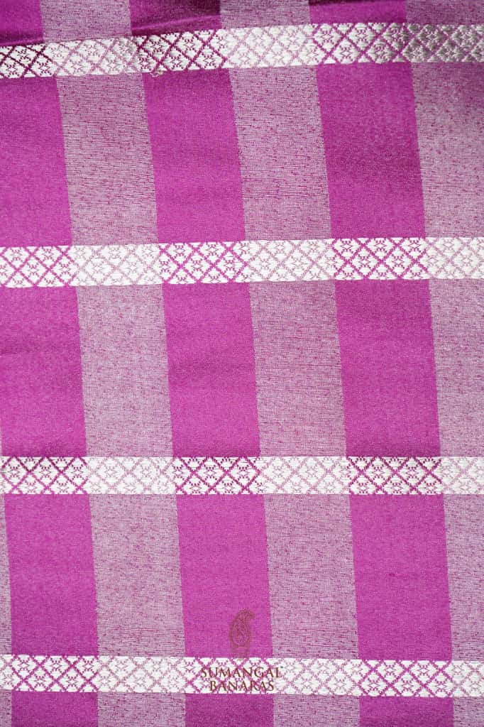 Handwoven Pink Banarasi Mashru Silk Saree