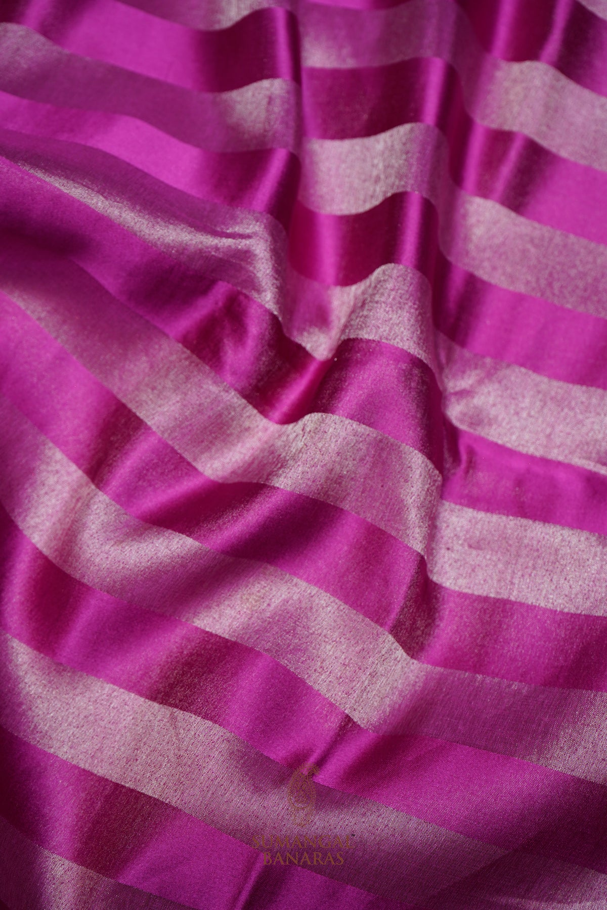 Handwoven Pink Banarasi Mashru Silk Saree