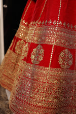 Designer Red Raw Silk Bridal Lehenga