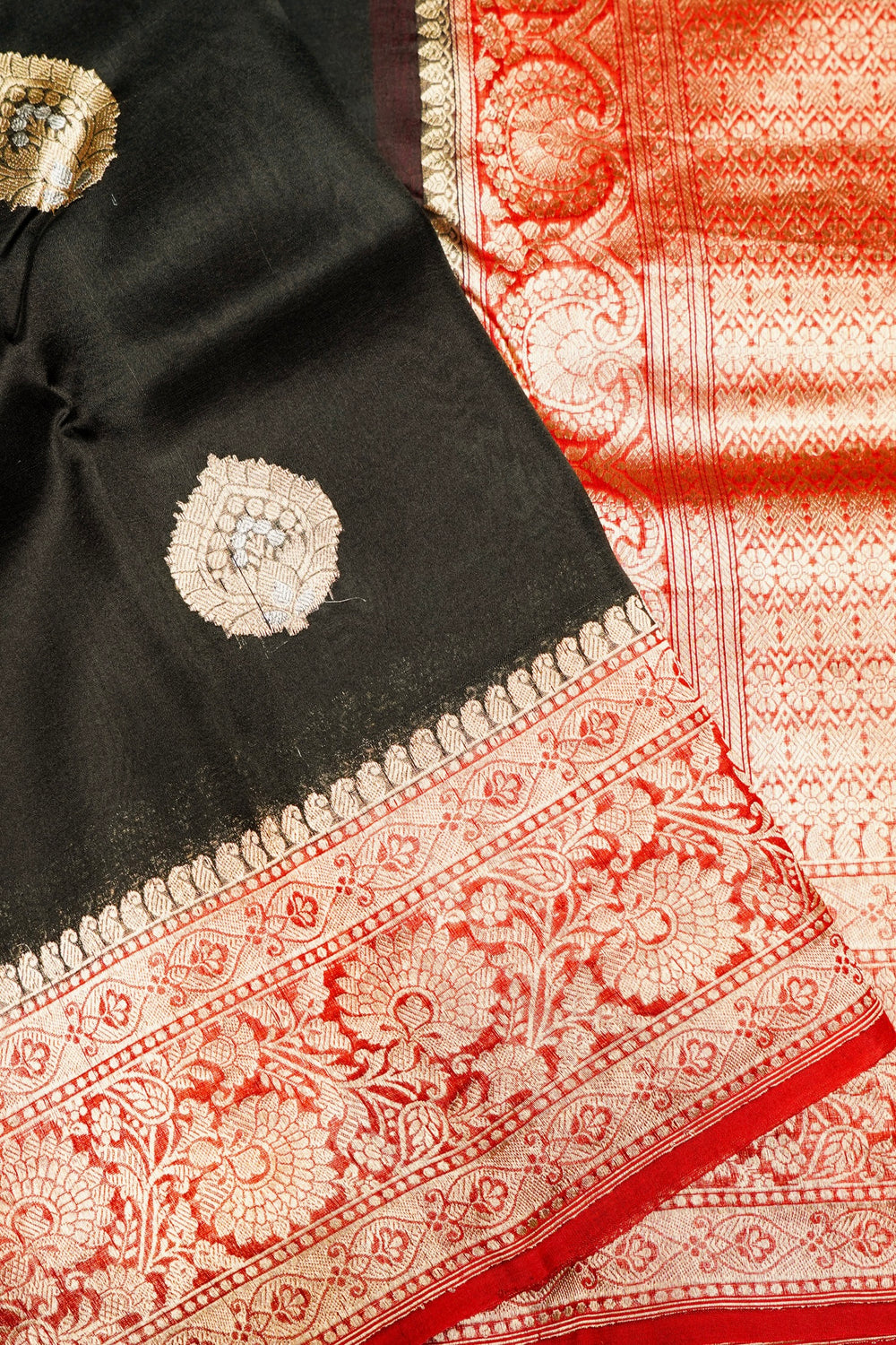 Handwoven Black Banarasi Organza Saree