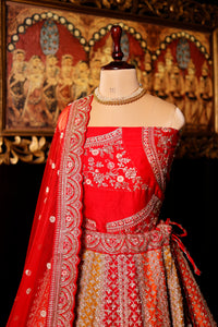 Designer Rangkat Raw Silk Bridal Lehenga