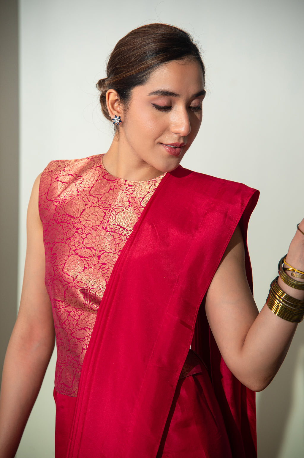 Handwoven Pink Banarasi Crepe Silk Saree