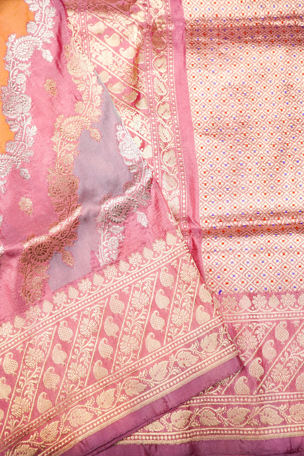 Handwoven Rangkat Kadhwa Banarasi Katan Silk Saree