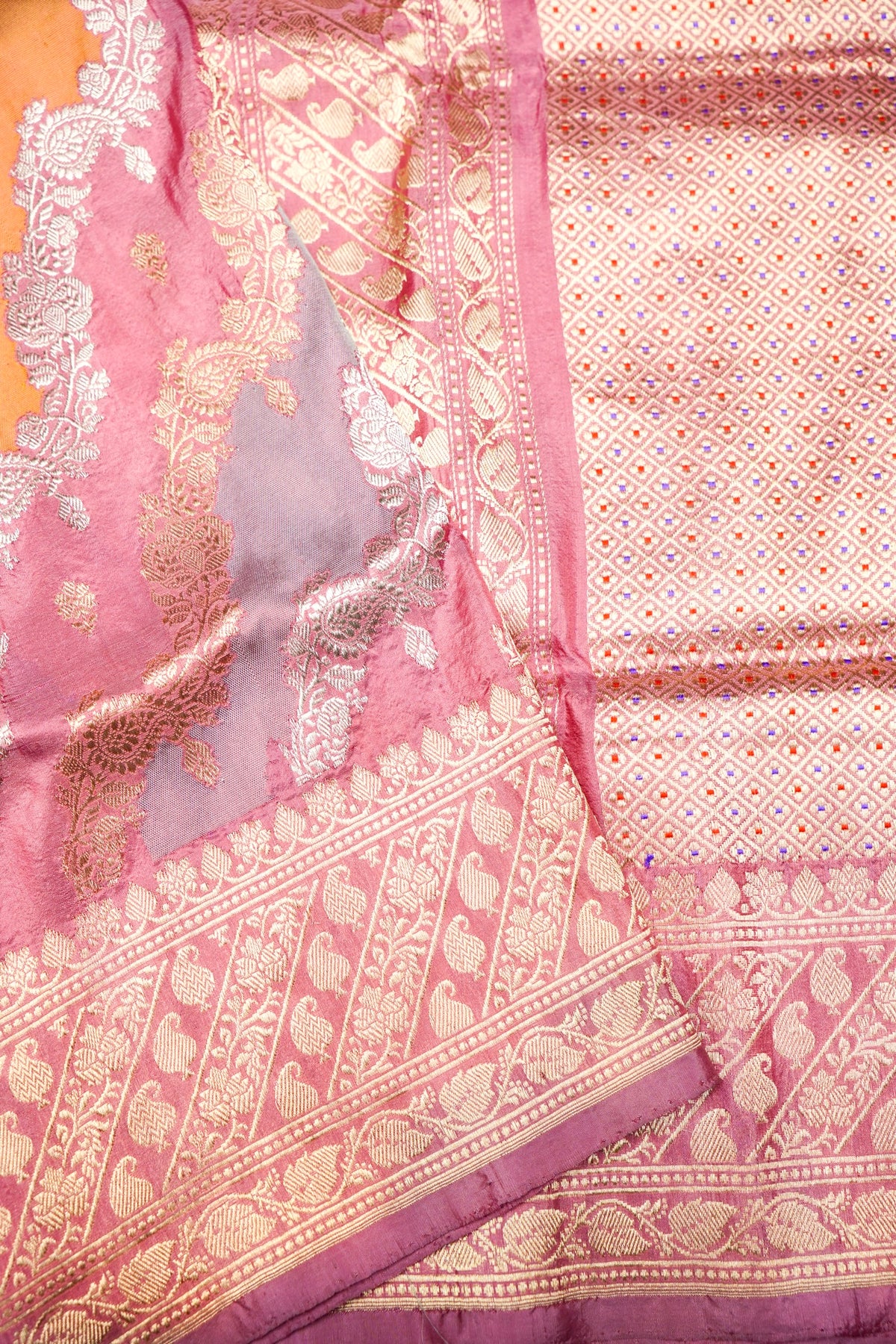 Handwoven Rangkat Kadhwa Banarasi Katan Silk Saree