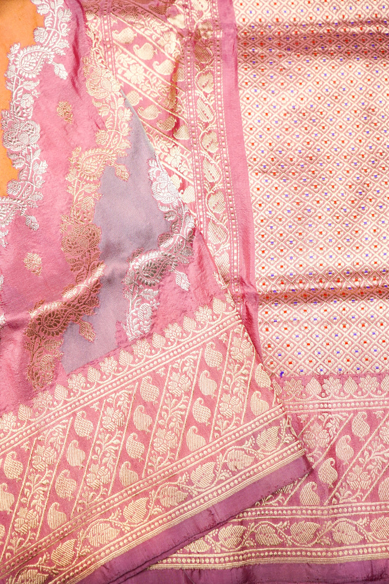Handwoven Rangkat Kadhwa Banarasi Katan Silk Saree