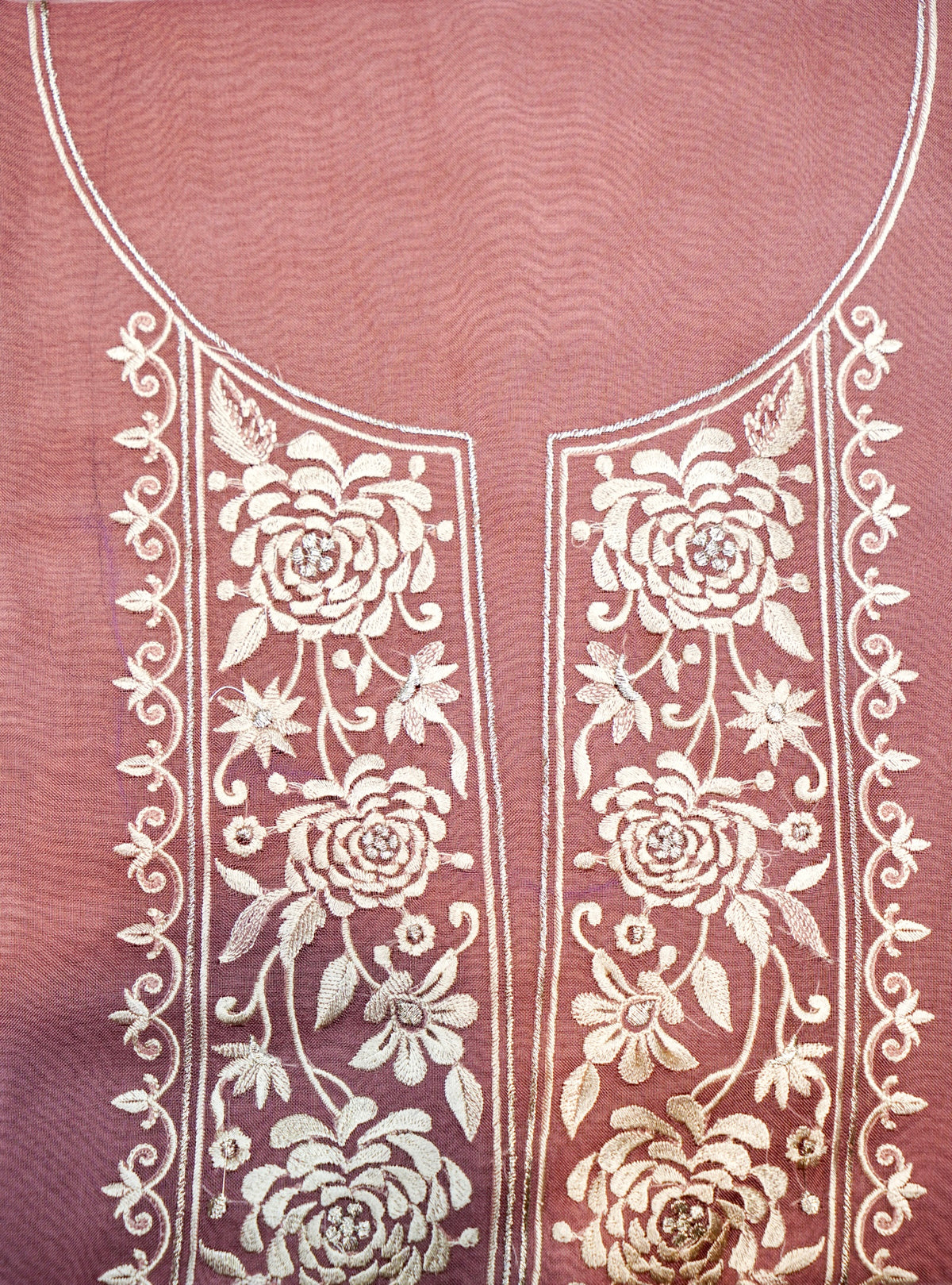 Designer Onion pink Organza Silk Suit