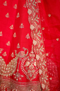 Designer Pink Raw Silk Bridal Lehenga