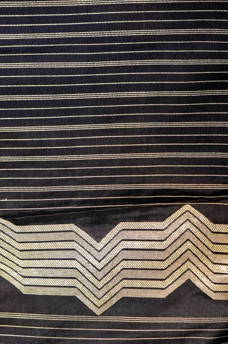 Handwoven Black Brown Kadhwa Banarasi Katan Silk Saree