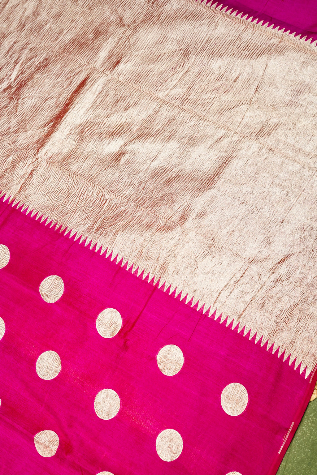 Handwoven Magenta Pink Banarasi Moonga Silk Saree