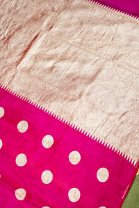 Handwoven Magenta Pink Banarasi Moonga Silk Saree