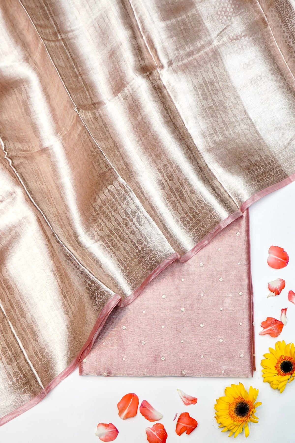 Designer Onion Pink Tissue  Suit