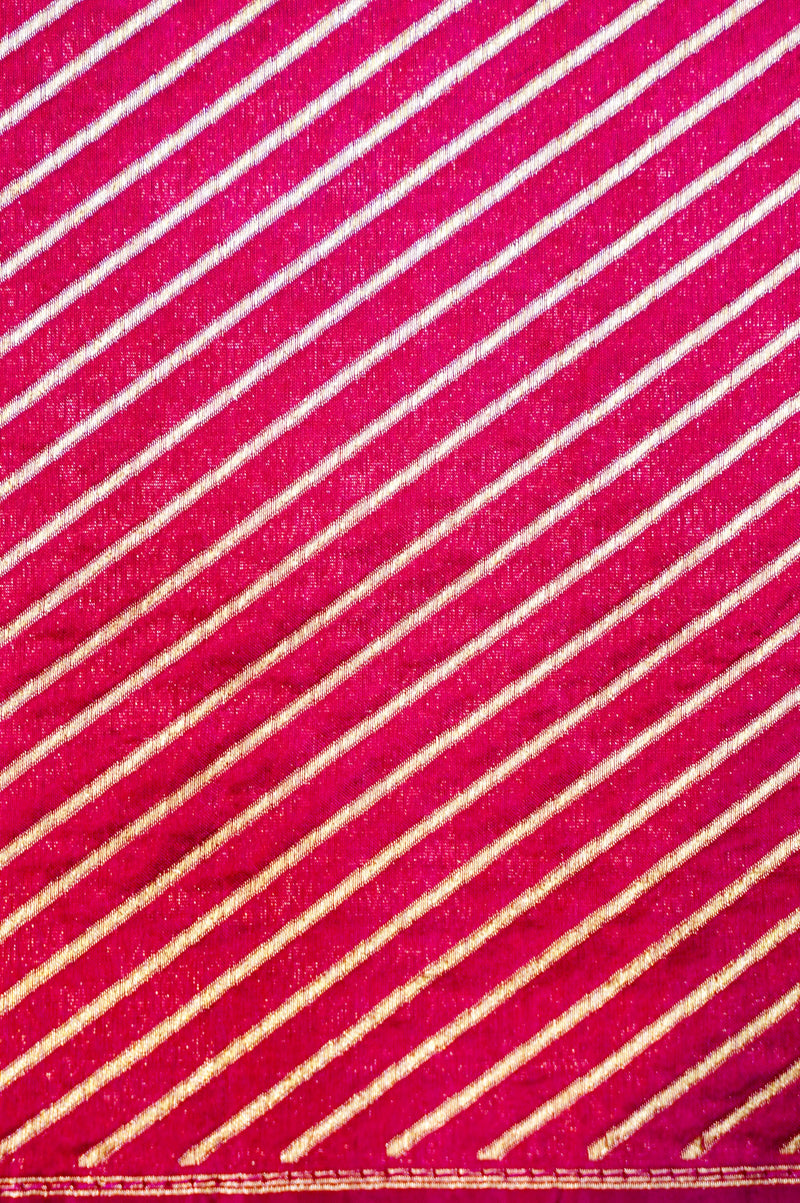 Handwoven Rani Pink Meenakari Banarasi Katan Silk Saree