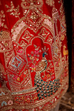 Designer Red Raw Silk Bridal Lehenga