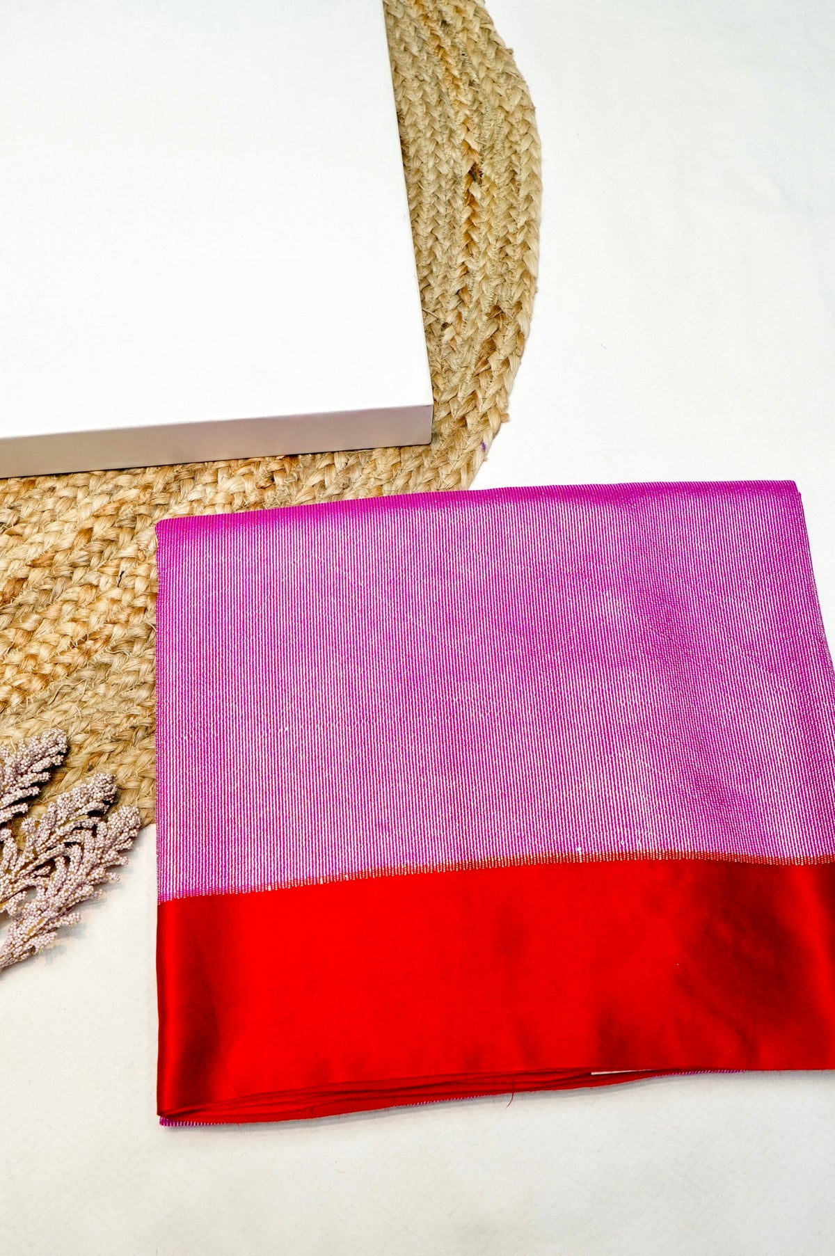 Handwoven Purple Pink Banarasi Moonga Silk Saree