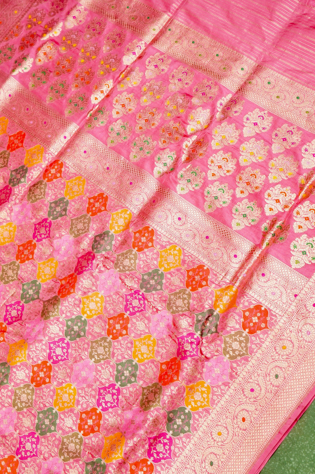 Handwoven Rangkat Banarasi Katan Silk Saree