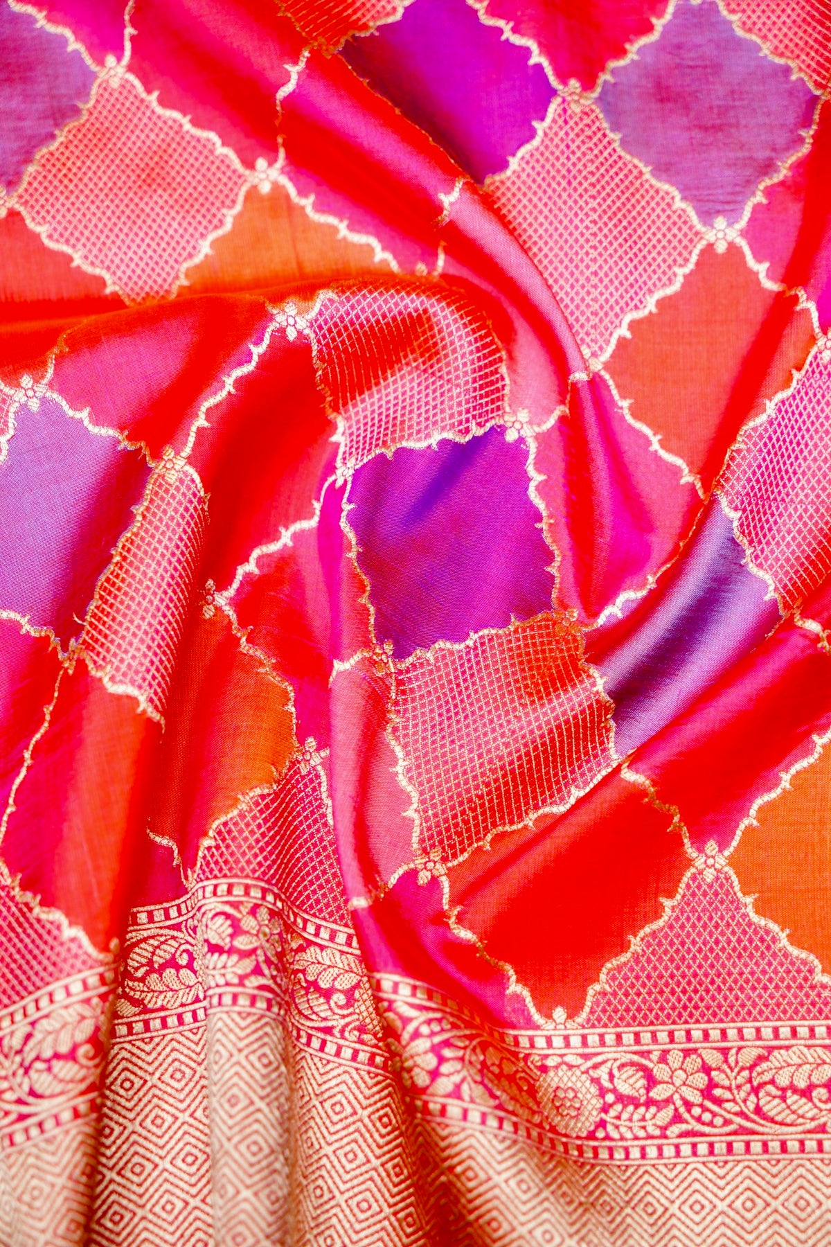 Handwoven Rangkat Banarasi Katan Silk Saree