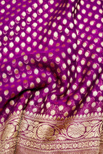 Handwoven Purple Banarasi Khaddi Georgette Saree