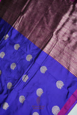 Handwoven Purple Motif Banarasi Katan Silk Saree
