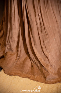 Designer Brown Crepe Silk Party Wear Crop Top