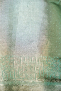 Handwoven Mint Green Banarasi Tissue Silk Saree