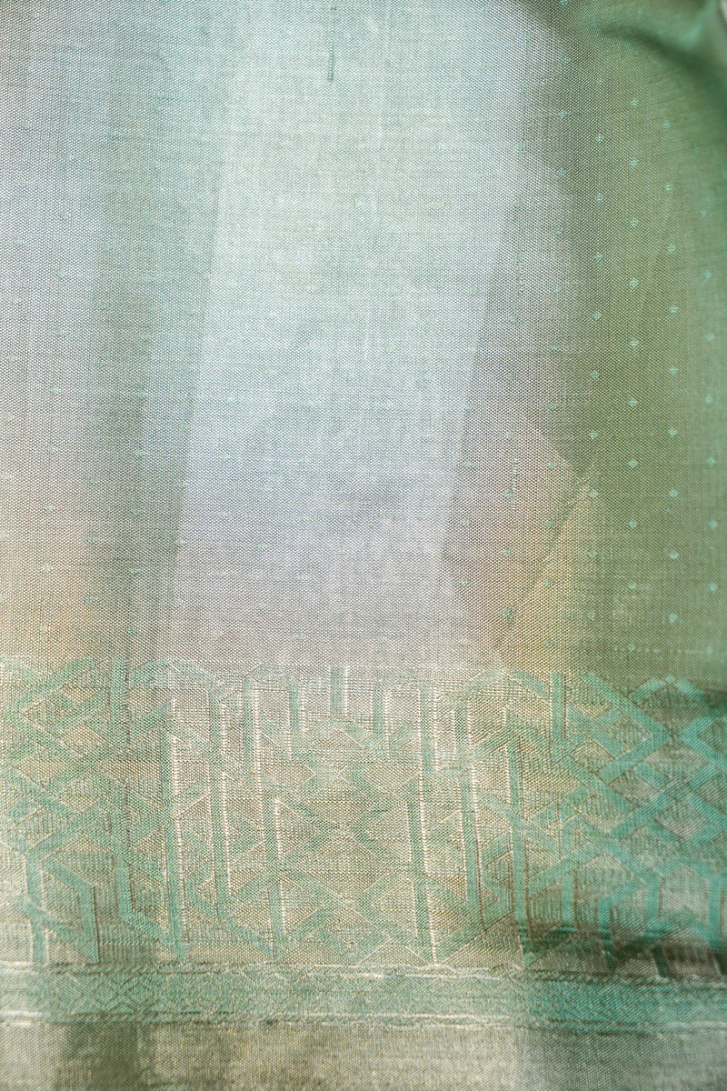 Handwoven Mint Green Banarasi Tissue Silk Saree