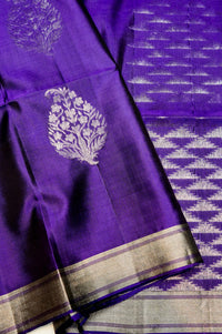 Handwoven Purple Banarasi Soft Silk Saree