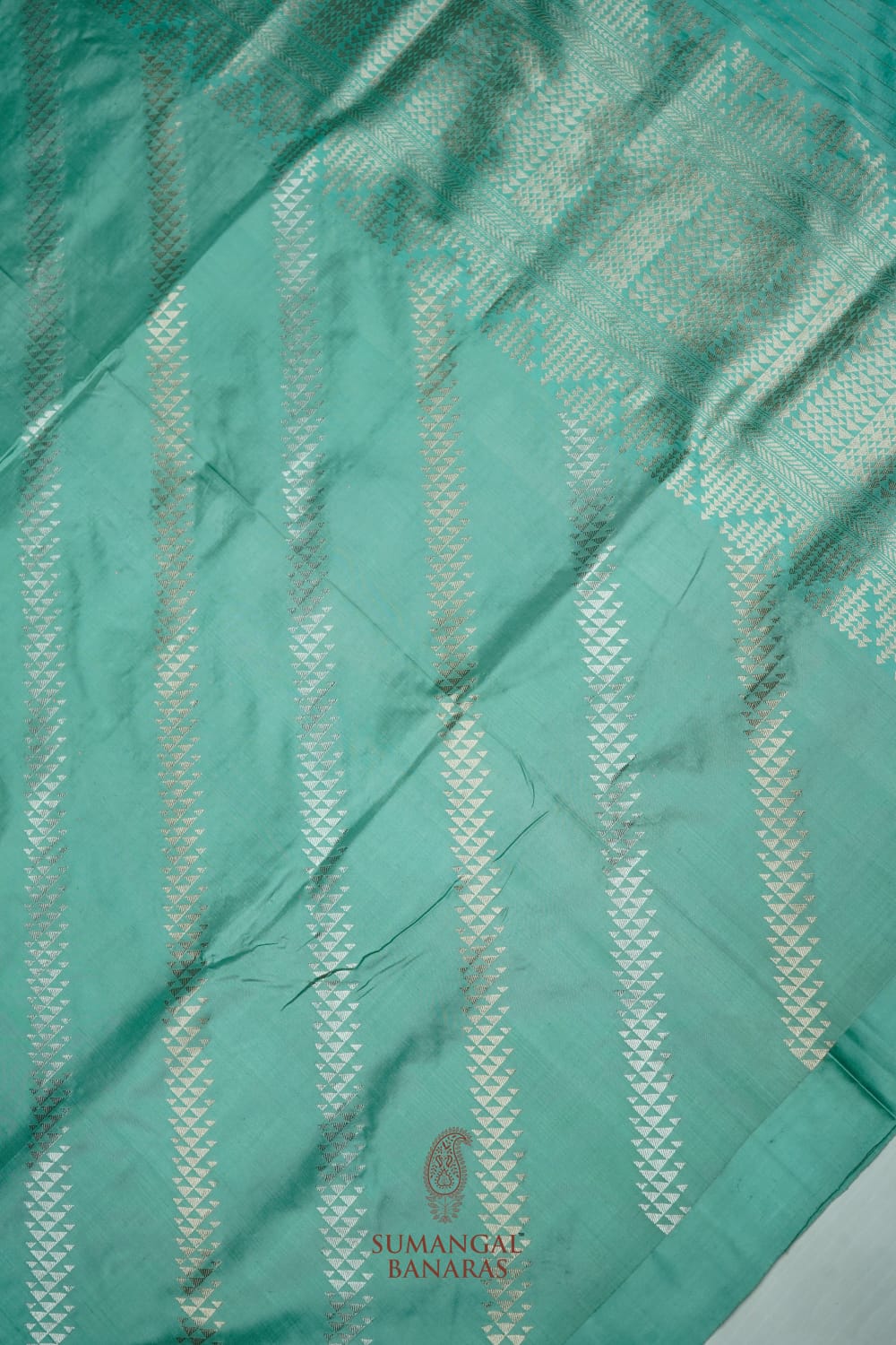 Handwoven Sea Green Banarasi Katan Soft Silk Saree