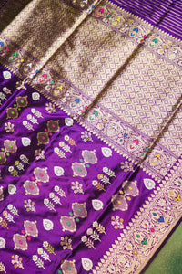 Handwoven Purple Banarasi Katan Silk Saree