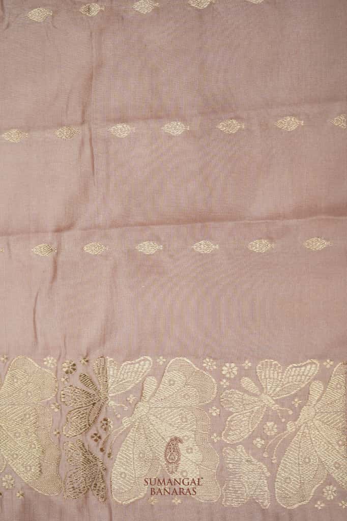 Handwoven Peach Banarasi Katan Silk Saree