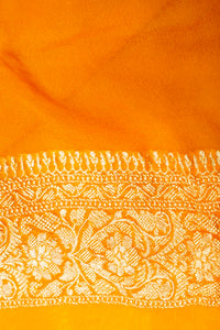 Handwoven Yellow Banarasi Khaddi Georgette Saree
