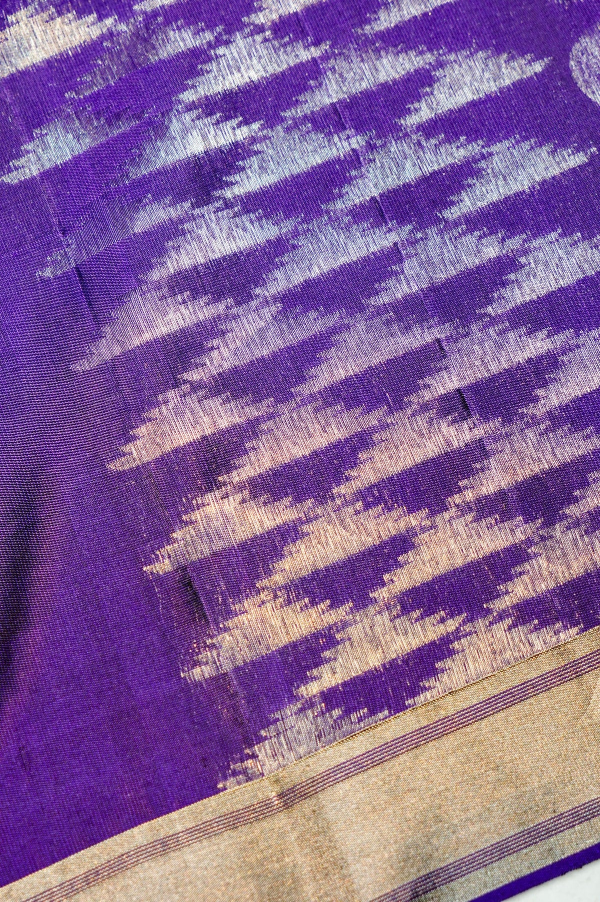 Handwoven Purple Banarasi Soft Silk Saree