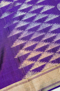 Handwoven Purple Banarasi Soft Silk Saree
