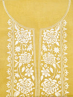 Designer Old Yellow Organza Silk Suit