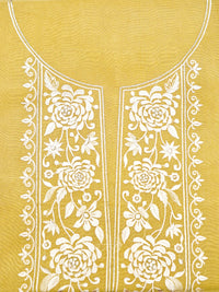 Designer Old Yellow Organza Silk Suit