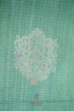 Handwoven Sea Green Banarasi Tussar Silk Saree