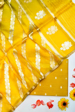 Designer Mustard Yellow Moonga Silk Suit