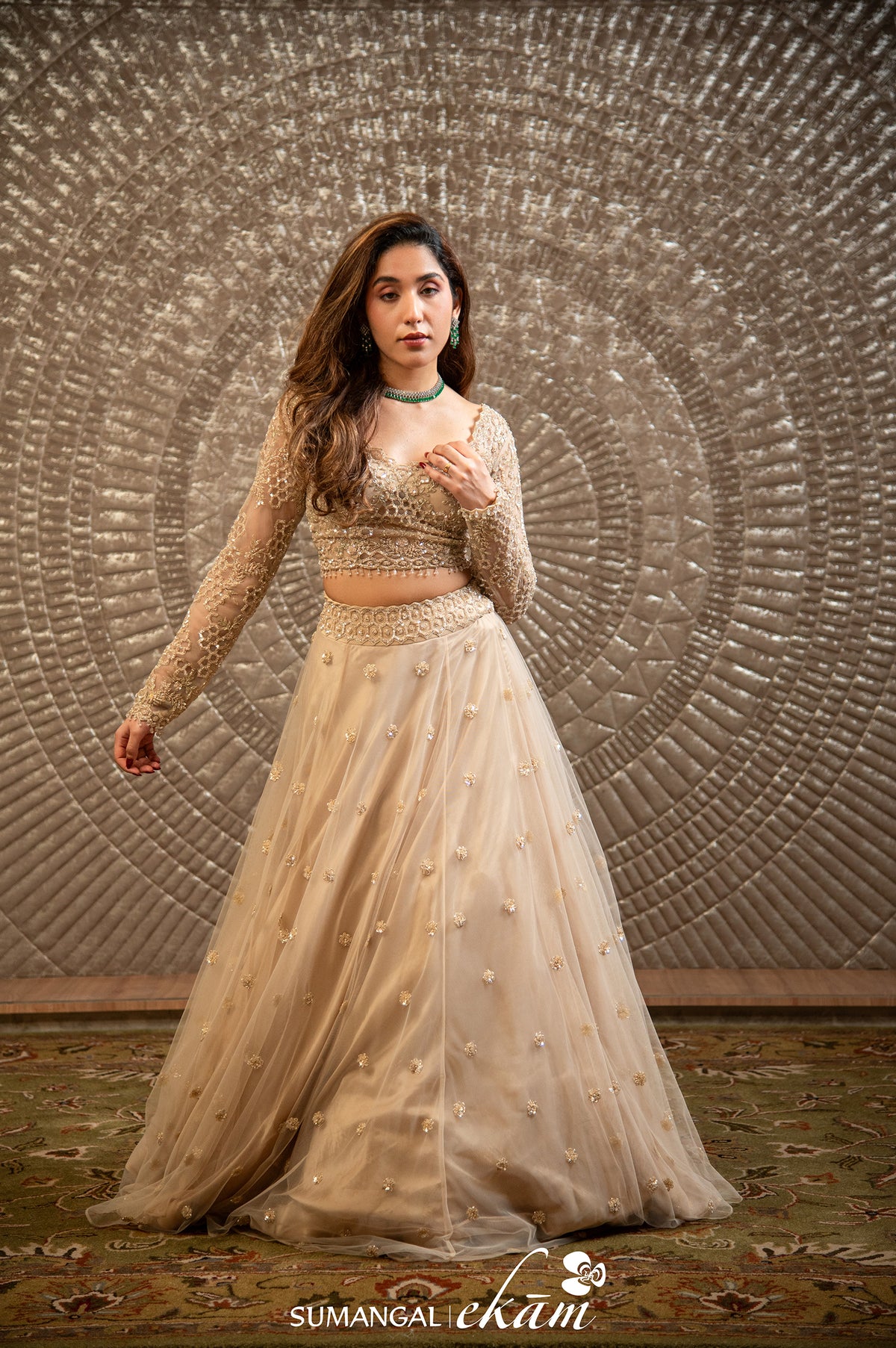 Designer Off White Net Party Wear Lehenga
