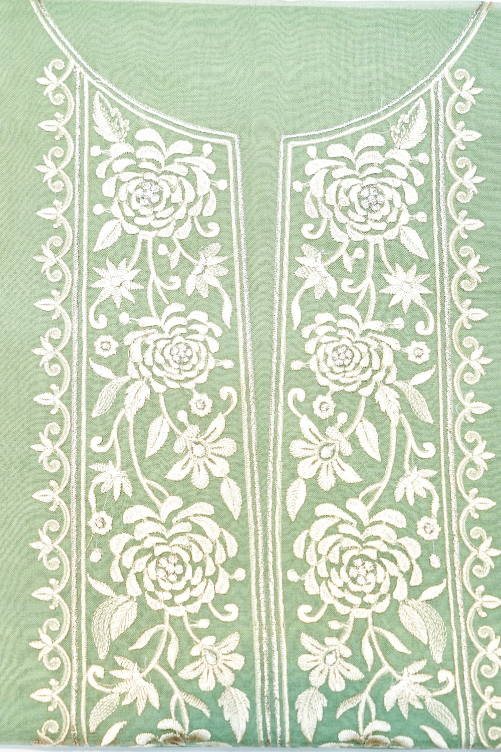 Designer Sea Green Organza Silk Suit