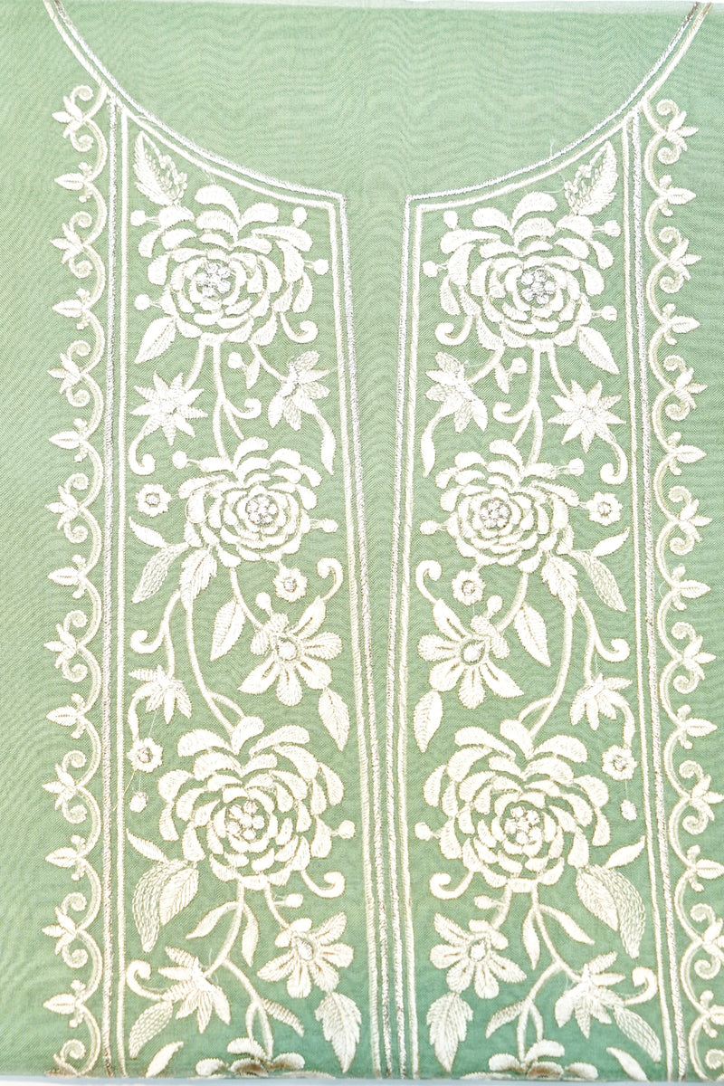 Designer Sea Green Organza Silk Suit