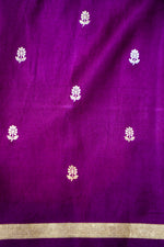 Handwoven Purple Banarasi Mashru Silk Saree