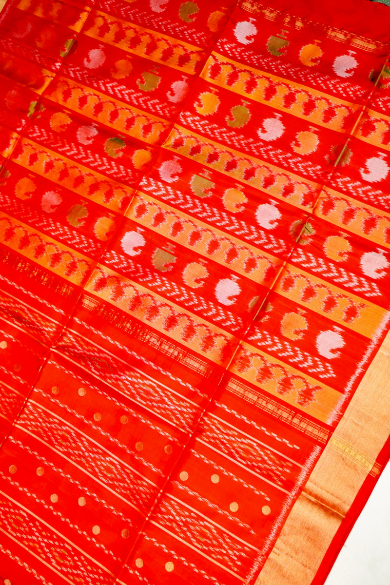 Handwoven Red Banarasi Soft Silk Saree